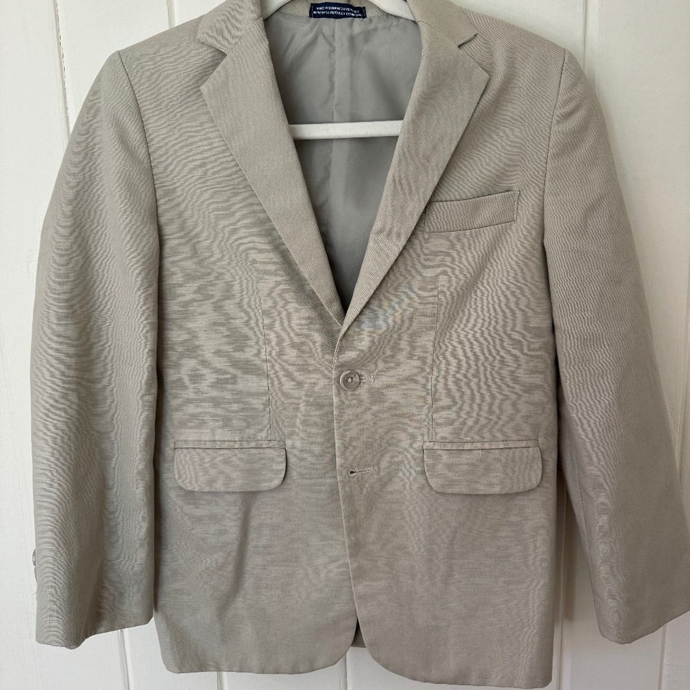 Boys Izod Tan Linen Blazer 12 Reg